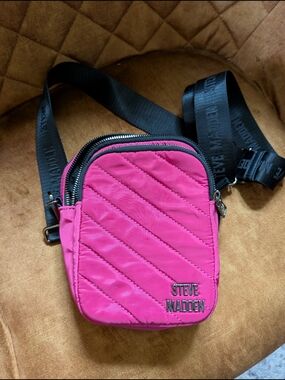 Steve Madden Pink Quilted Crossbody Belt Bag